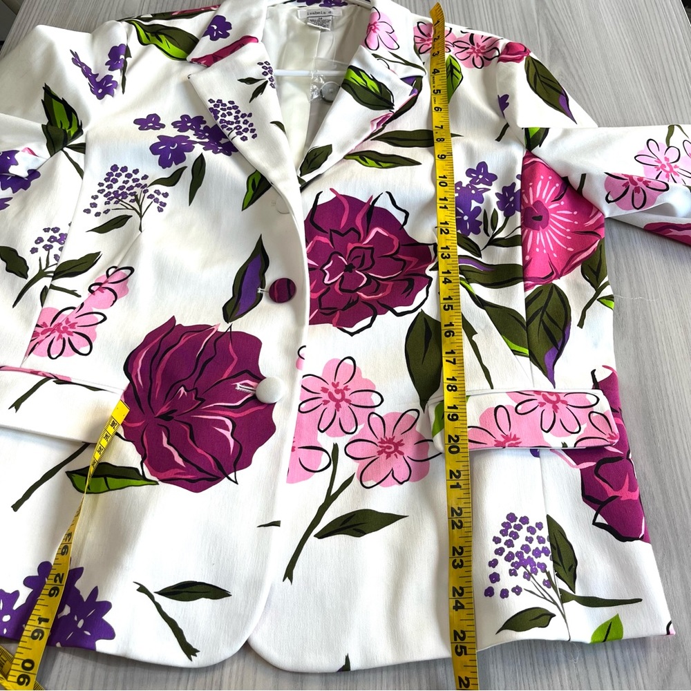 NWT BOLD, BEAUTIFUL FLORAL BLAZER BY ISABELA D. SIZE 14 - Picture 4 of 6